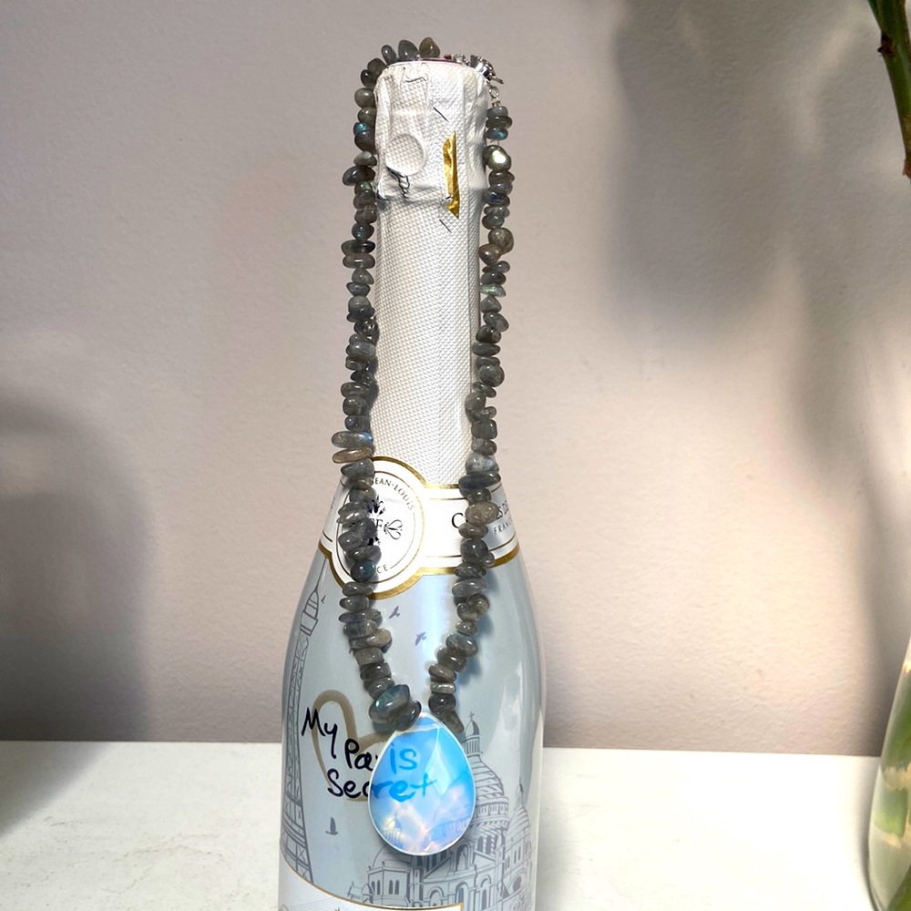 Labradorite & Opalite Genuine Stones Necklace Handmade